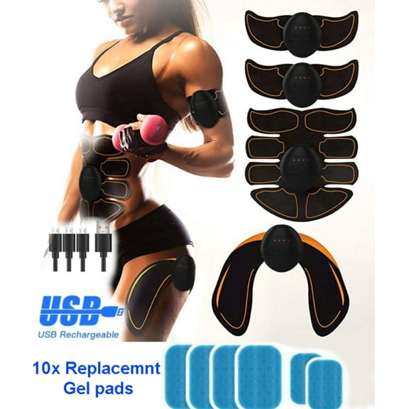 Muscle Stimulator for Abs, Arms, Hips, Back & Legs USB Rechargeable Muscle Toner Wireless Portable EMS Abdominal Toning Belt for Men and Women, Office Home Gym Fitness Equipment