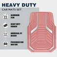 thumbnail image 2 of Heavy Duty Pink Rubber Floor Mats, Silver Aluminum Film Car Mats Set, Front and Rear Car Mats with Anti-Slip Backing, All Weather Protection, Trim-to-Fit for Automotive SUV, Sedan, Van, 2 of 16