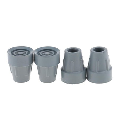 4 Pieces Ferrules Grey Anti-skid Crutch Bottom End