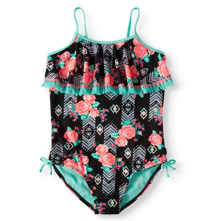 Arizona Gardan Tassel One-Piece Swimsuit (Little Girls, Big Girls & Big Girls (Best Swimwear For Chubby)