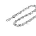 thumbnail image 3 of 10K White Gold Diamond Cut Rope Chain Bracelet â€“ Measures 8 Inches Length x 5mm Thickness, 3 of 7