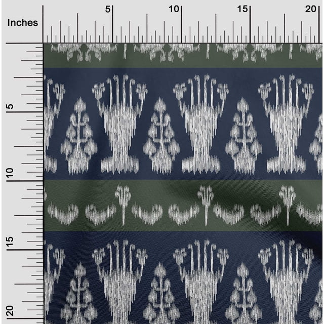 oneOone Silk Tabby Fabric Ethnic Ikat Printed Craft Fabric BTY 42 Inch Wide