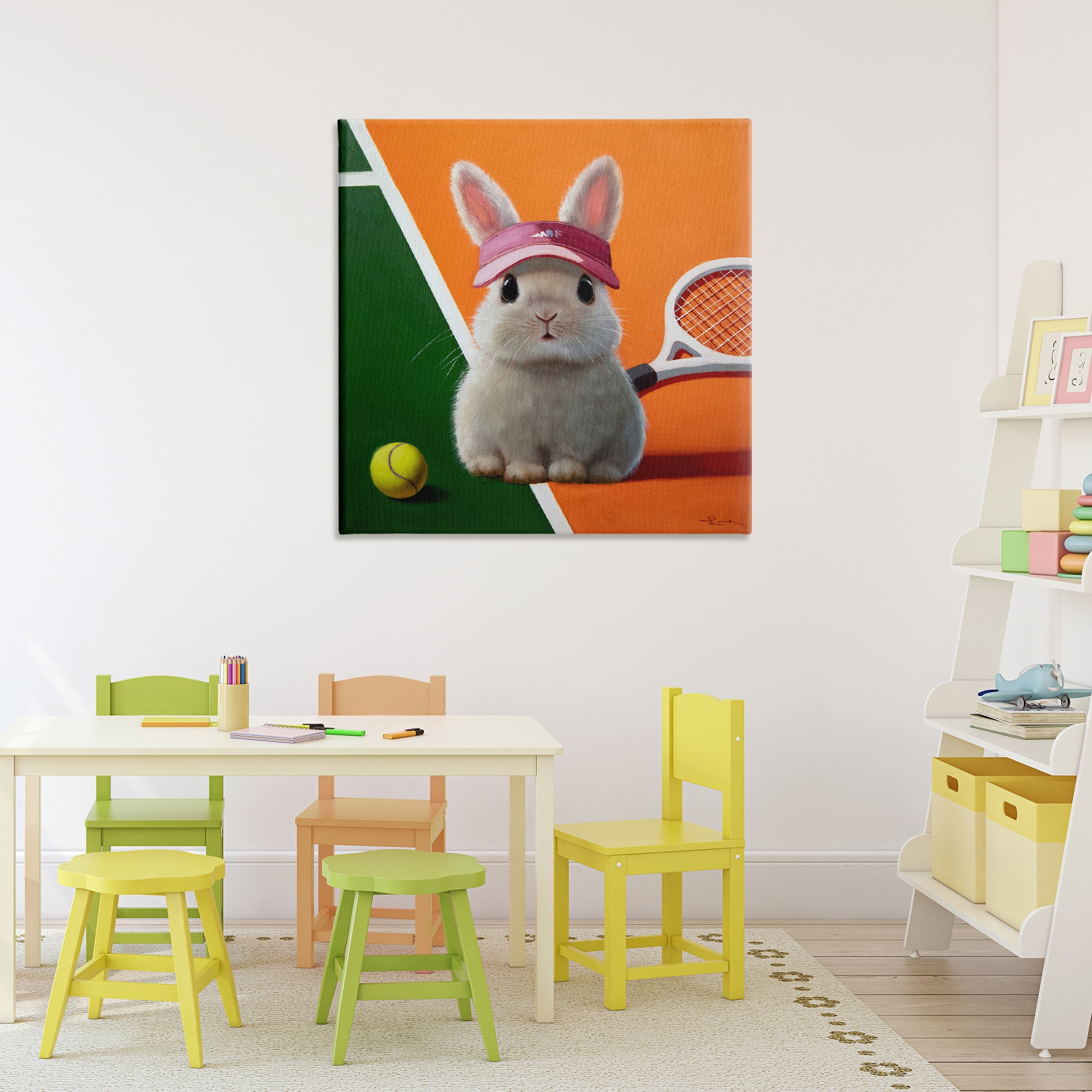 Stupell Industries Match Ready Tennis Bunny Canvas Wall Art, design by Lucia Heffernan