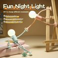 thumbnail image 2 of Changeable Shape Funny Sportsman Night Light, DIY Cute Light Bulb Man Mini Night Light, Suction Cup Bendable Mini Decorative Table Top Lamp, Christmas Home Decor for Bedroom Bathroom Corridor, 2 of 7