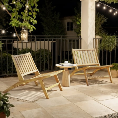 Demifill Teak Wood Outdoor Reclining Chair, Reclining Chair with Comfortable Backrest for Outdoor as Garden, Backyard, Porch, Natural