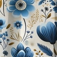 thumbnail image 4 of Designart "Scandinavian Elegance In Blue Blooms III" Floral Blackout Curtain Single Panel, 4 of 4