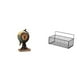 thumbnail image 1 of Reloj de mesa con figura y cesta organizadora de pared de metal para oficina, dormitorio, cocina, baño, estante, decoración de sala de estar, 1 of 8