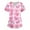 Light pink, variant on LHVUOA Womens Valentine's Day Scrub Tops Short Sleeve V Neck Print Shirts Nursing Working Uniform Cartoon Pattern Tops with Pockets