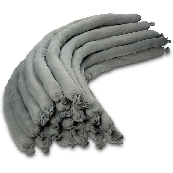 Universal Absorbent Socks – Snake for Oil and Water – 3” x 48” – Absorbing up to 20 Gallons – Super Poly Sock Absorber for Spill by Garage Door or Basement Floor – Pack of 20 (20)