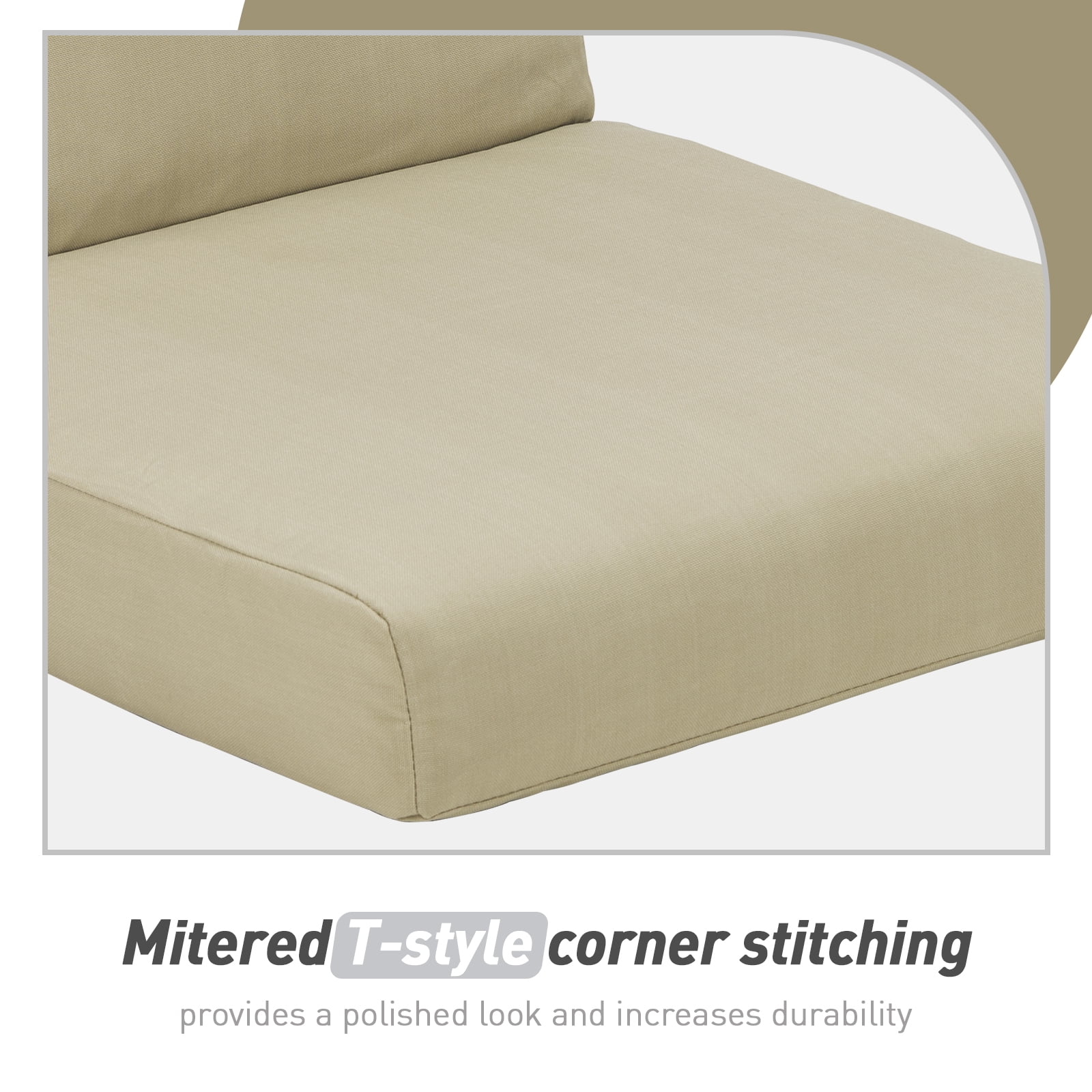 Aoodor Outdoor Chair Cushions 45 x 22 x 4 Inch Patio Furniture Seat Cushion - Brown
