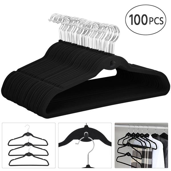 100-Pack Ivory Basics Velvet Shirt/Dress Hangers