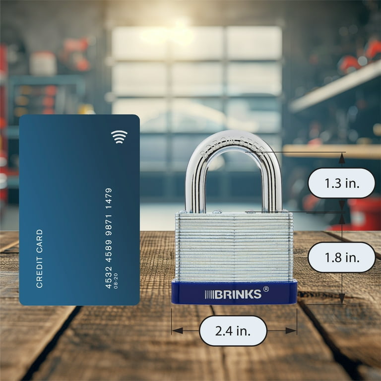 Brinks Laminated Steel 60mm Keyed Padlock with 2in Shackle