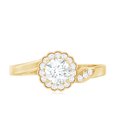 thumbnail image 4 of Rosec Jewels Lab Grown Diamond Floral Ring | Promise Engagement Ring with Halo (EF-VS Quality), 10K Yellow Gold, US 3.50, 4 of 8