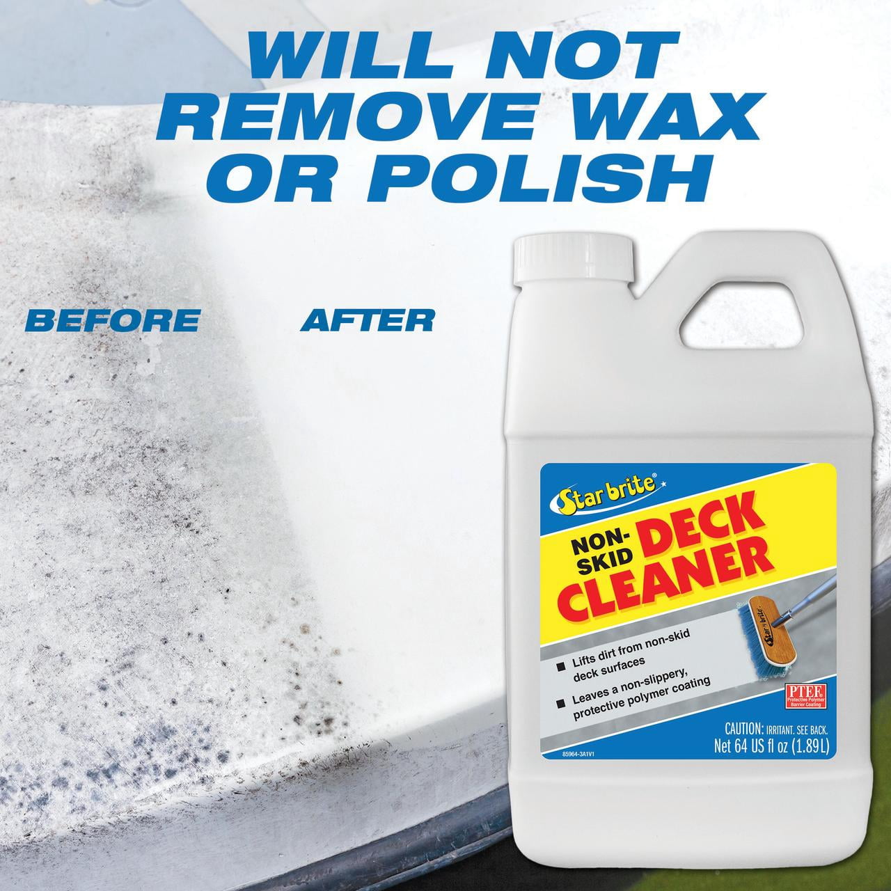 STAR BRITE Non-Skid Deck Cleaner & Protectant -Ultimate Boat Deck Wash - Protects Against Future Stains & UV - Ideal for Fiberglass, Vinyl, Plastic, Painted & Metal Surfaces (085964)