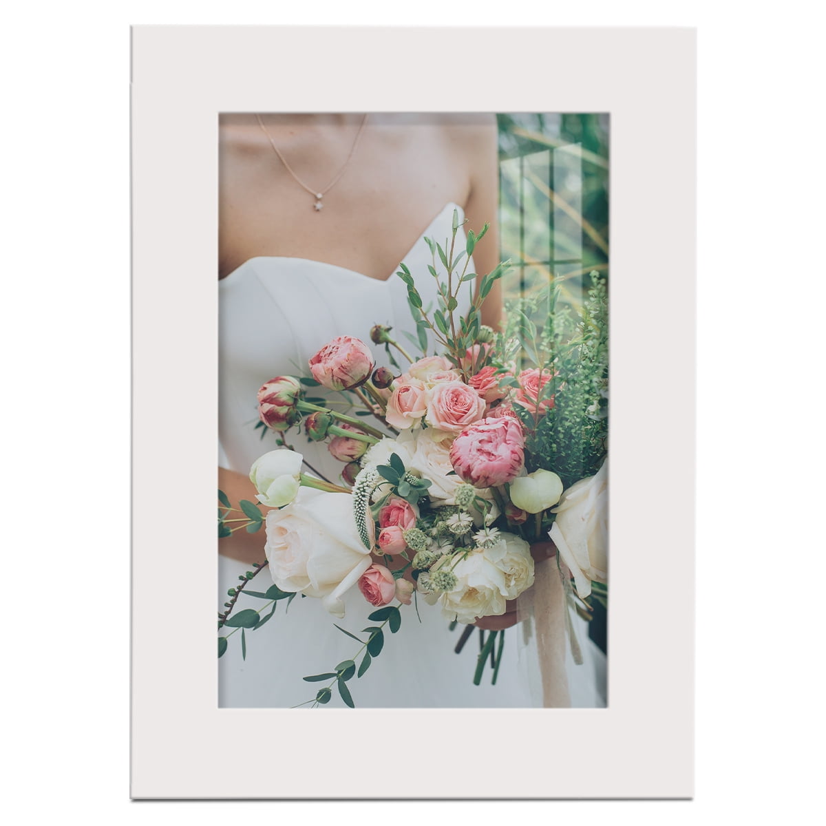 Modern Real Wood 5x7 inch Picture Frame in White