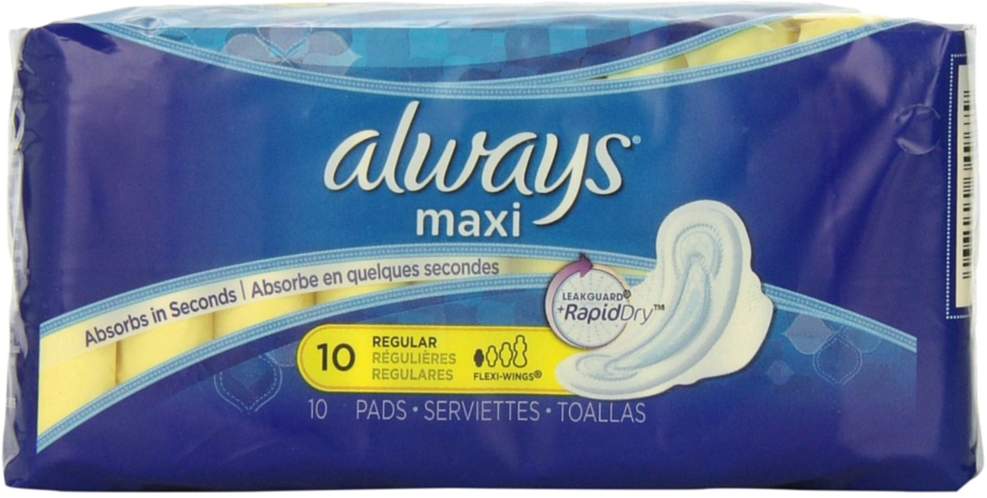 Always Radiant Feminine Pads with Wings, Size 2, Heavy Absorbency, Scented,  26 CT