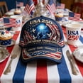 thumbnail image 5 of 250th Anniversary Hat America 250 Merchandise Blue, Fashion Cap for Men Women Unstructured 1776-2026 4th of July Veterans Day, 5 of 6