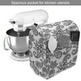 thumbnail image 2 of Ethnic Stand Mixer Cover, Paisley Inspired Continuous Pattern of Monochrome Floral Repetitive Design, Kitchen Appliance Organizer Bag Cover with Pockets, 5 Quarts, Charcoal Grey White, by Ambesonne, 2 of 4