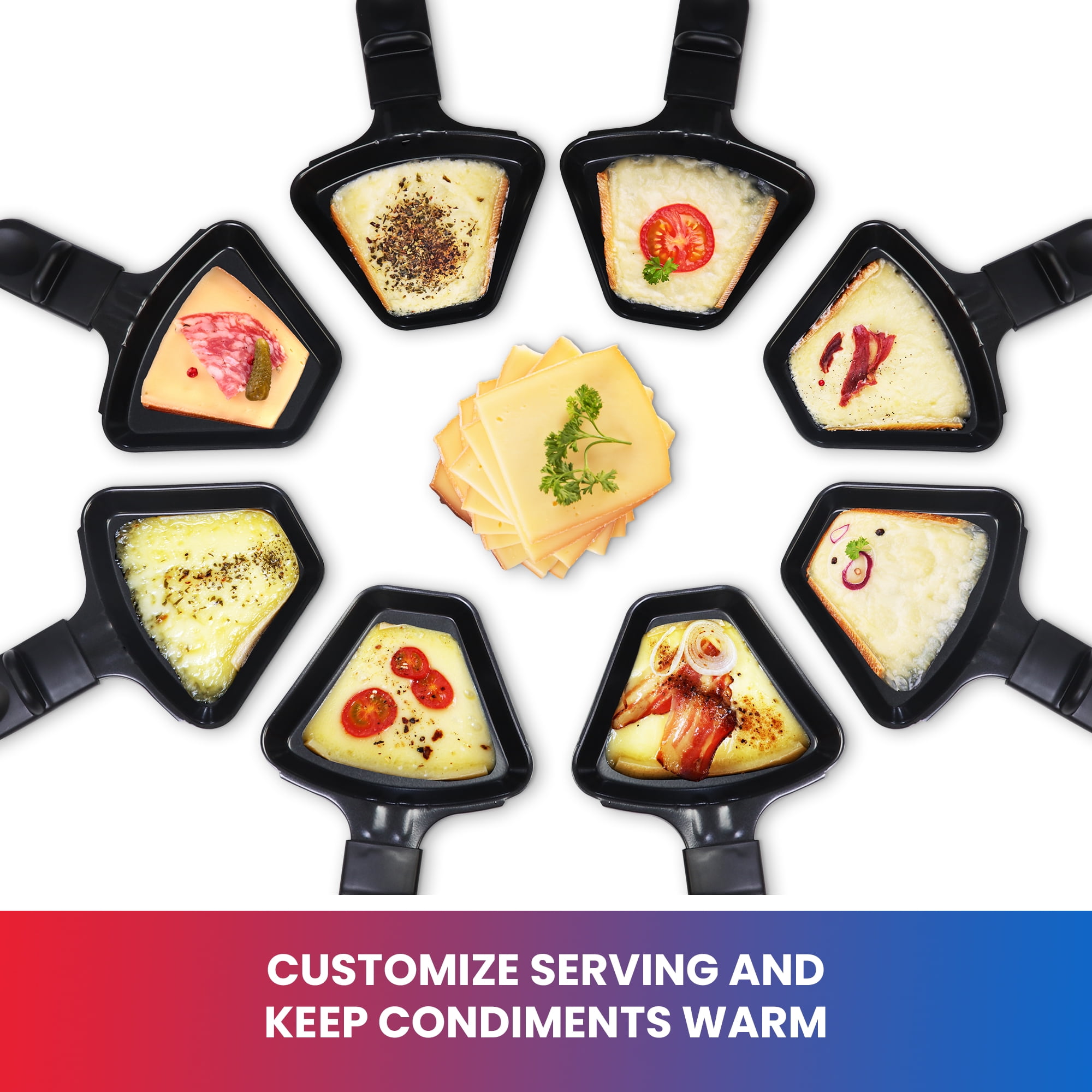 Buy Total Chef 8 Person Raclette Fondue Set, Electric Indoor Grill