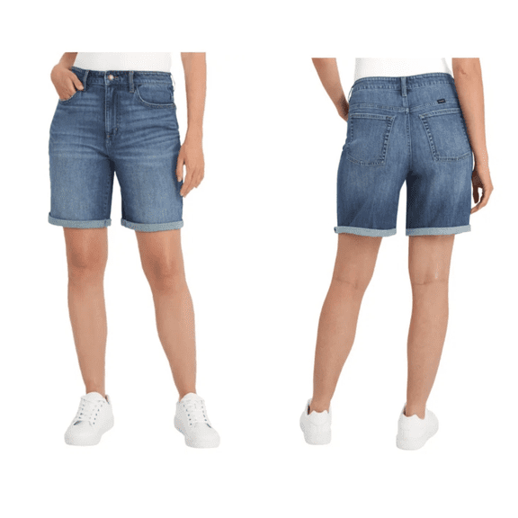 Wrangler Women's High Rise Denim Shorts, Blue, 12