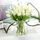 1Pc PU Fleur de Tulipes Artificielles pour la Maison Décoration de Mariage Lait Blanc – image 2 sur 8