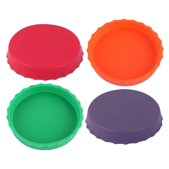 ACDANC 4Pcs Silicone Soda Can Lids Reusable Airtight Beverage Covers Beer Saver Caps Keep Soda Beer Fresh