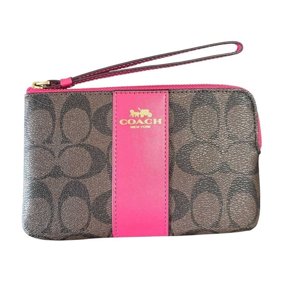 Monedero Coach Corner Zip Café