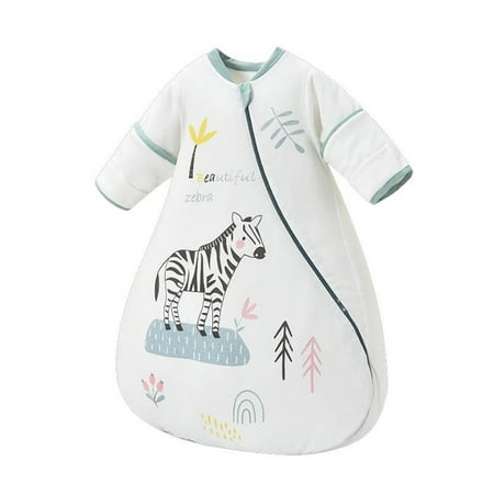 

Baby Sleeping Bag One-piece Pajamas Anti-kick Blanket Swaddling New Cute Zebra Thick In Autumn And Winter Long Sleeve
