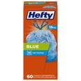 thumbnail image 1 of Hefty Recycling Trash/Garbage Bags (Blue, Kitchen Drawstring, 13 Gallon, 60 Count), 1 of 4