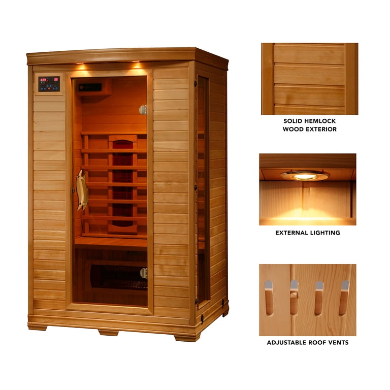 Coronado 2-Person Hemlock Infrared Sauna with 5 Ceramic Heaters -  Walmart.com