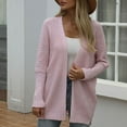 thumbnail image 2 of Cardigan Sweaters for Women Lightweight Casual Knit Solid Color Open Front Top Casual Knitted Lounge Sweater Coat (Pink XL), 2 of 2