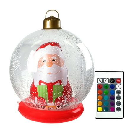 

HBASD 60cm Christmas Inflatable Decorated Ball With Led Light Remote Control Daily Lighting Supplies (Style C）