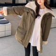 thumbnail image 6 of Women's Winter Puffer Coat Sherpa Fleece Lined Warm Parka Jacket Overiszed Stand Collar Zip Up Insulated Outwear, 6 of 6