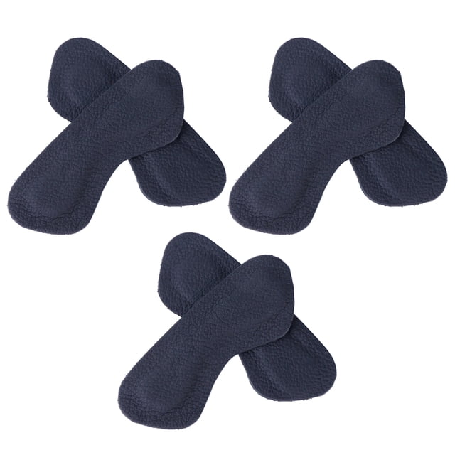 EeaseMX 3 pares de protectores de talón autoadhesivos de cuero para el cuidado de los pies, plantillas y almohadillas traseras para zapatos de tacón (negro)