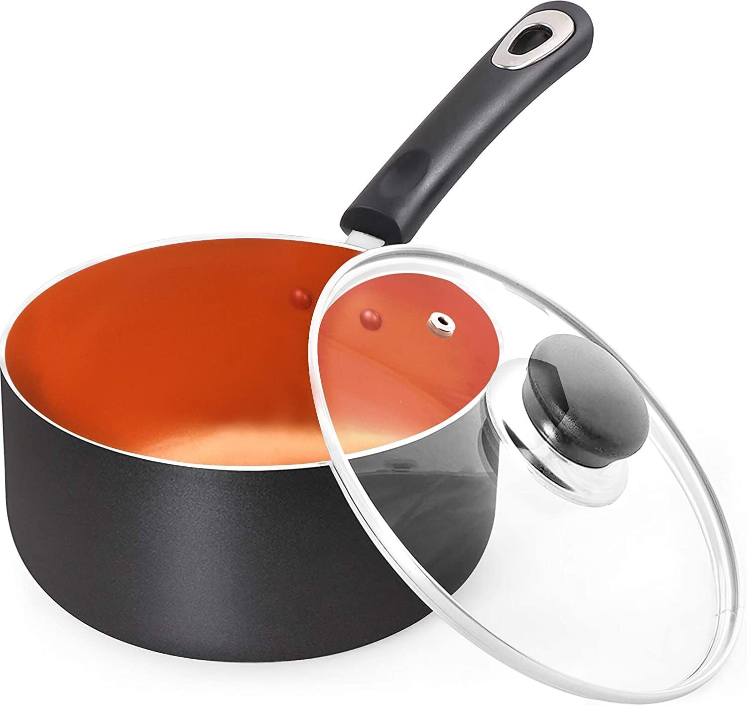 Utopia Kitchen 2 Quart Nonstick Saucepan With Glass Lid