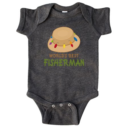 

Inktastic Fishing Gifts Worlds Best Fisherman Gift Baby Boy Bodysuit