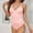 Pink, variant on Summer Swimsuits for Women 2026,Women's One Piece Swimsuit V Neck Slimming Bathing Suit High Cut Cheeky Textured Swimwear
