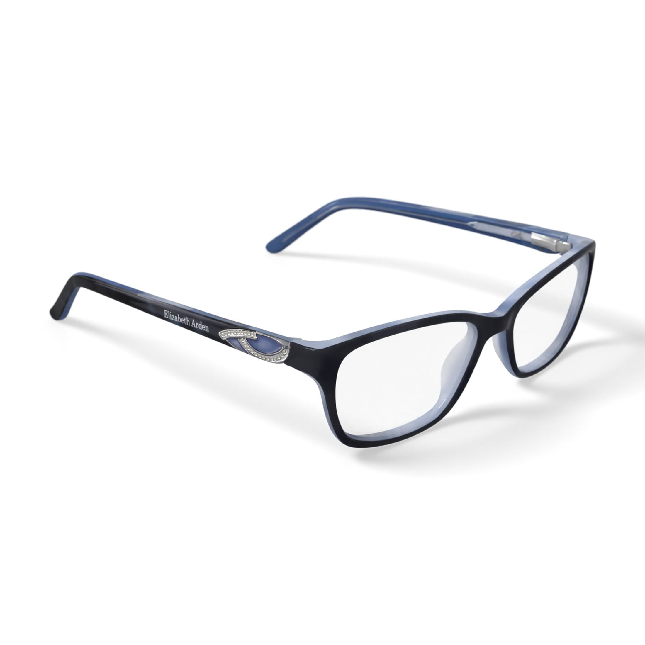 Elizabeth Arden Women's Rectangular Eyeglasses, EA1149, Camo Black, 52-16-140, with Case
