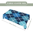 thumbnail image 2 of Blue Argyle Harlequin Tartan Rectangular Tablecloth 55"x70" with Lace Edge, Washable Durable Table Cover for Dining, Indoor Outdoor Home Restaurant Decor, 2 of 5