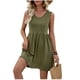 thumbnail image 1 of Vestido Largo de Verano para las Mujeres Vestido Corto sin Mangas de Cuello en V de Color Sólido Casual para las Mujeres Verano, 1 of 9
