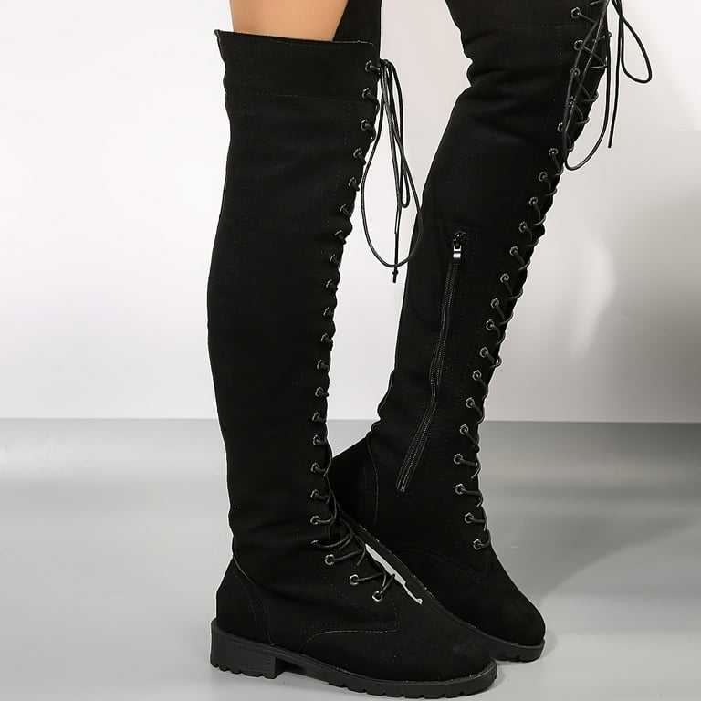 nyxu Lace up long boots