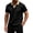 Black, variant on OIOLOYJM Men's Casual Short Sleeve Cable Knit Texture Polo Shirts Cotton Stretch V Neck Johnny Collared Tee Summer Vacation Travel Beach Lounge Golf Shirts Beige 2XL