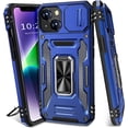 thumbnail image 1 of for iPhone 13 Case iPhone 14 Case with Slide Camera Cover iPhone 14 Phone Case with Magnetic Kickstand Ring, Military Grade Shockproof Protective Case for iPhone 14 & iPhone 13 (Blue), 1 of 16