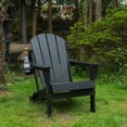 thumbnail image 3 of CQSXDA HDPE Folding Adirondack Chair With Dual Cup Holder - Composite Design In A Natural Wood Texture - Outdoor Furniture Comfort, 3 of 11