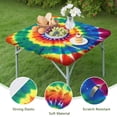 thumbnail image 4 of Colorful Rainbow Tie Dye Spiral Pattern Square Fitted Tablecloth with Elastic Edge,Square Table Cover,Washable Elastic Table Cover for Home Kitchen Party Decor 34"x34", 4 of 6