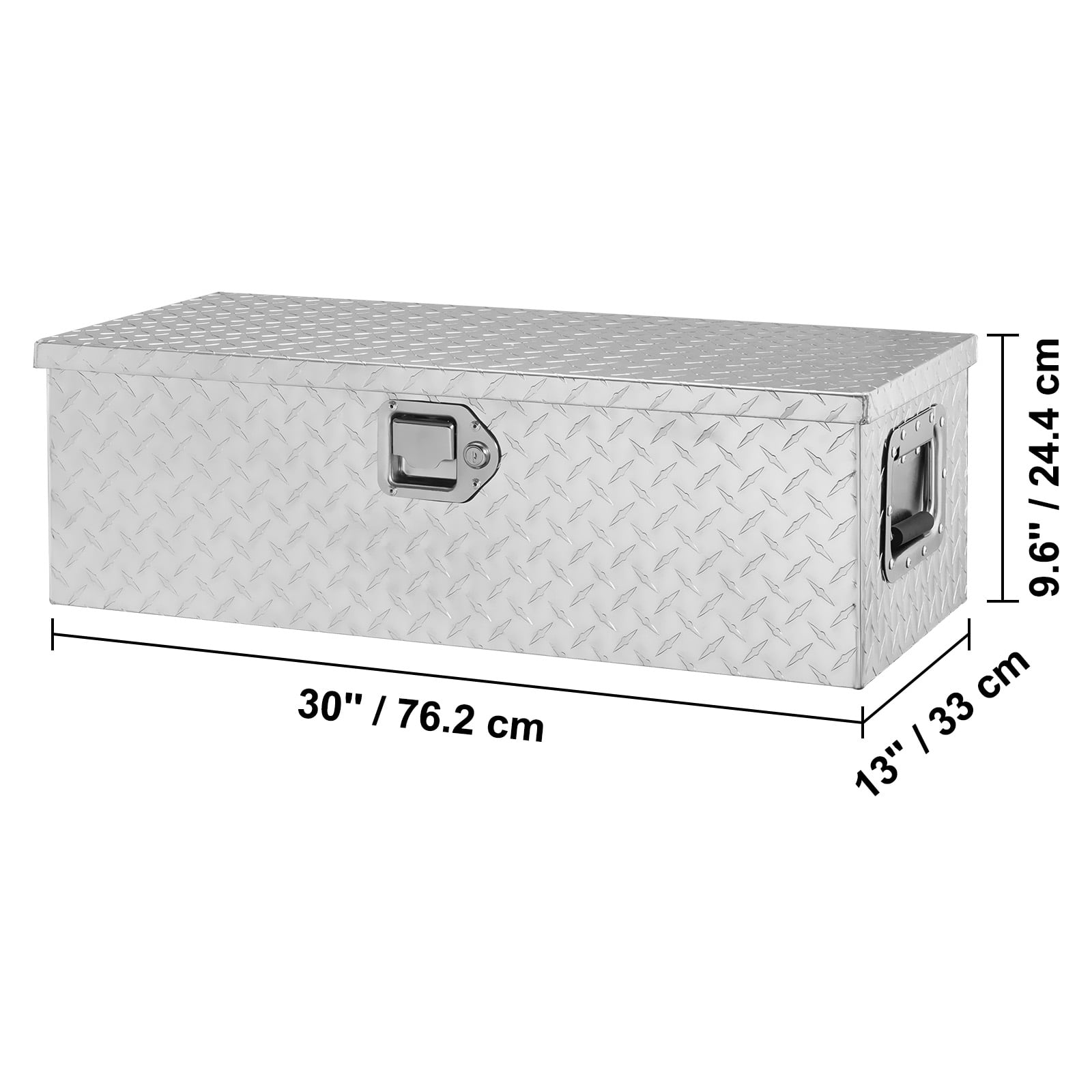 KFFKFF 30"x13"x9.6" Heavy Duty Aluminum Bar Tool Box for Pickup Truck Bed