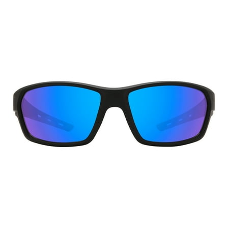 M , Safety Glasses, Plastic, Unisex, MS622187ARBLK, Black with Polycarbonate Lenses Blue, 1 Unit