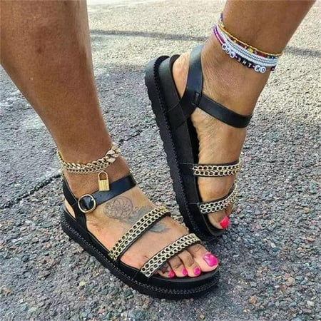 

Tangnade Woman Shoes Fashion Women s Casual Shoes Breathable flat Outdoor Leisure Sandals Black 41