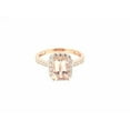 thumbnail image 2 of HeartsAndYou 3ct Emerald Cut Natural Morganite & Moissanite Halo Ring 18K 14k SOLID Rose Gold, 2 of 9