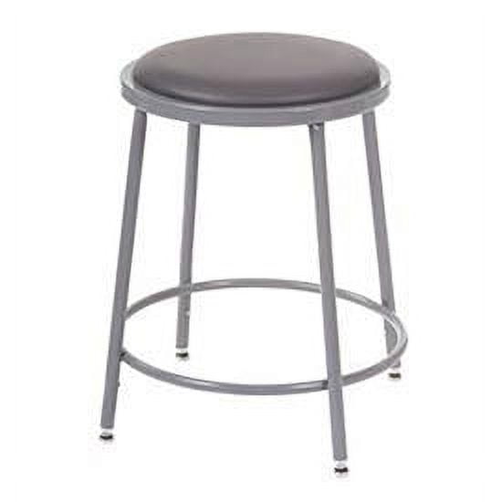 Big & Tall Vinyl Upholstered Shop Stool With Manual Height Adjustment Gray, Lot of 2